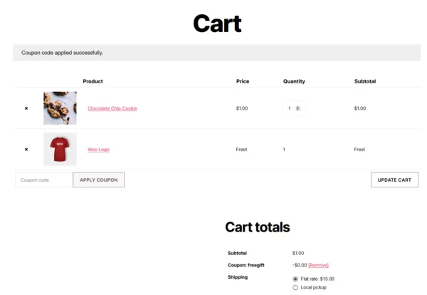 Free Gift Coupons for WooCommerce
